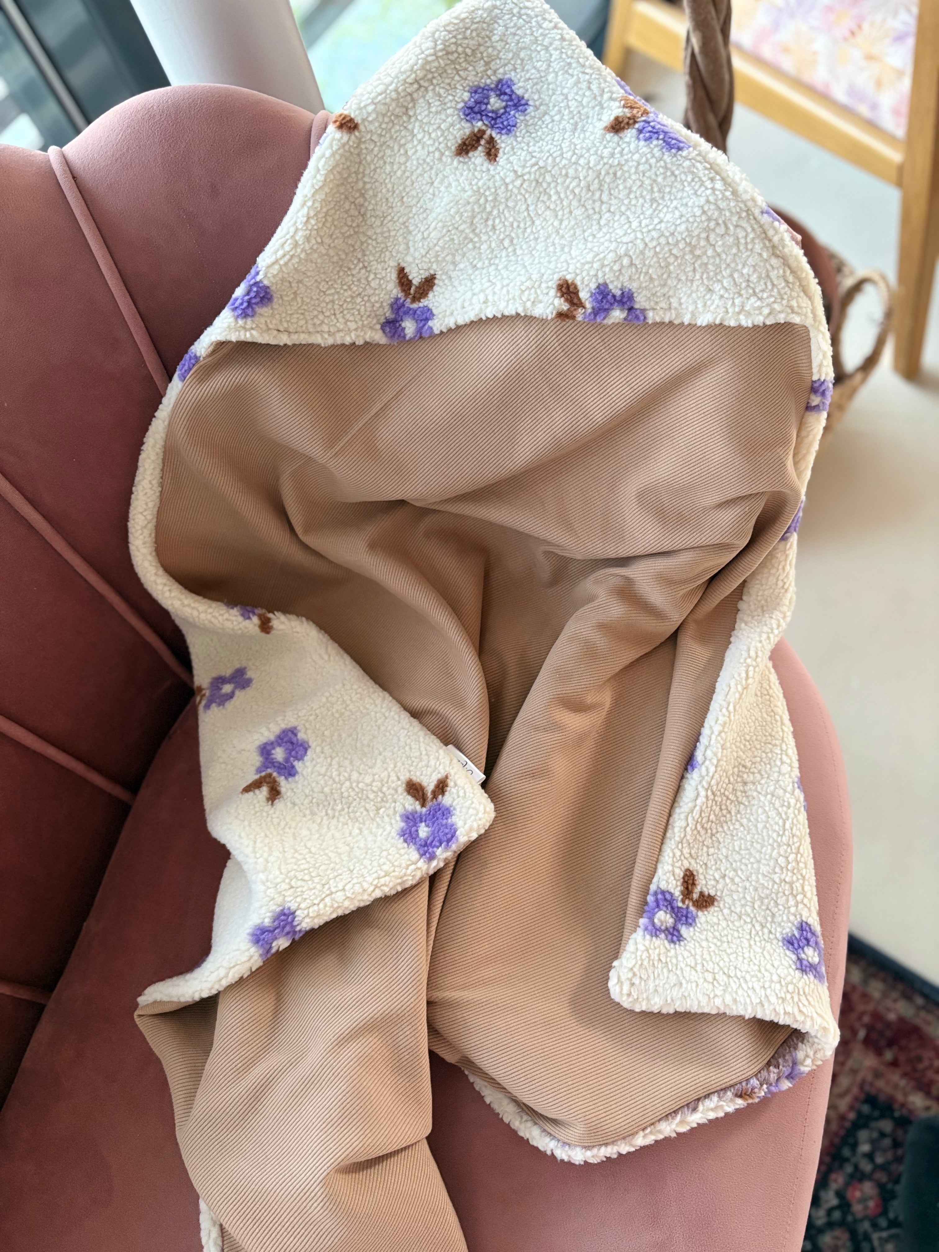 Omslagdoek teddy lila flower
