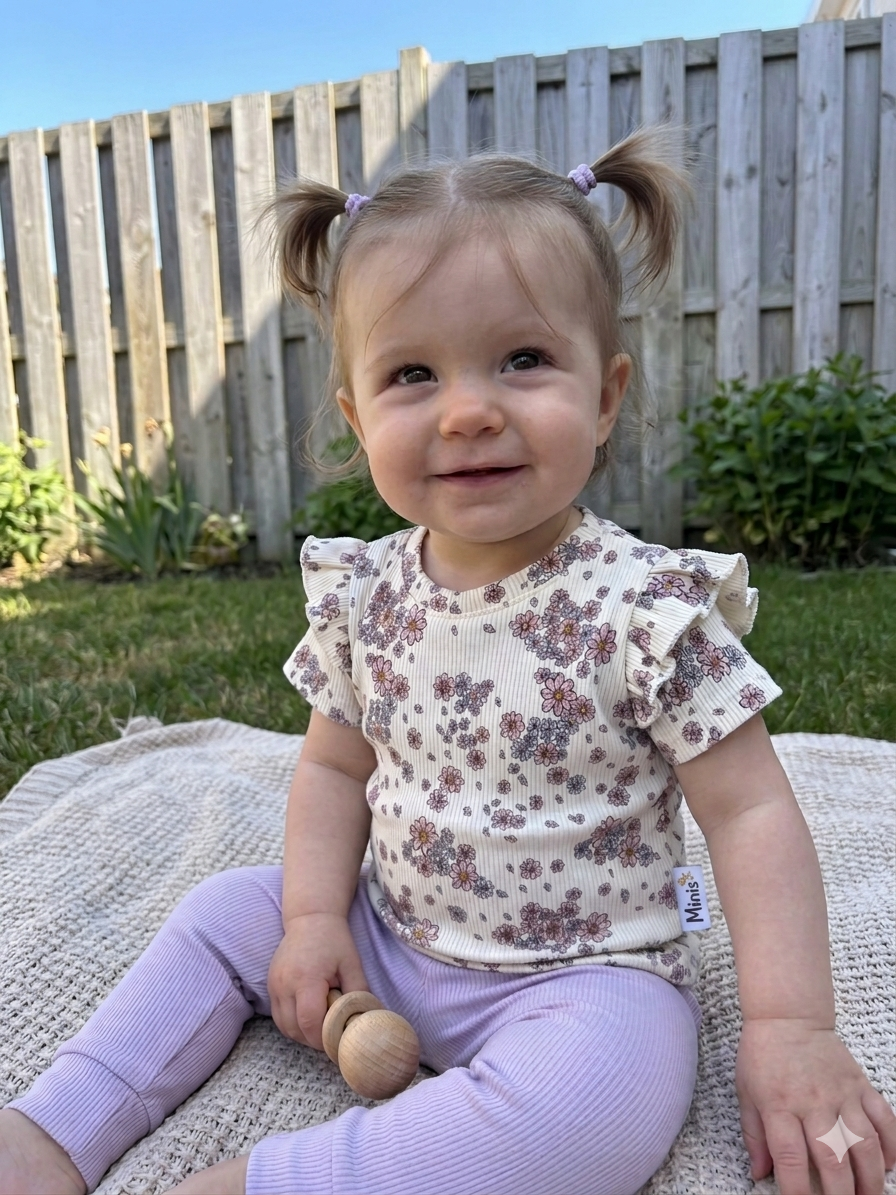 Shirtje lila bloem