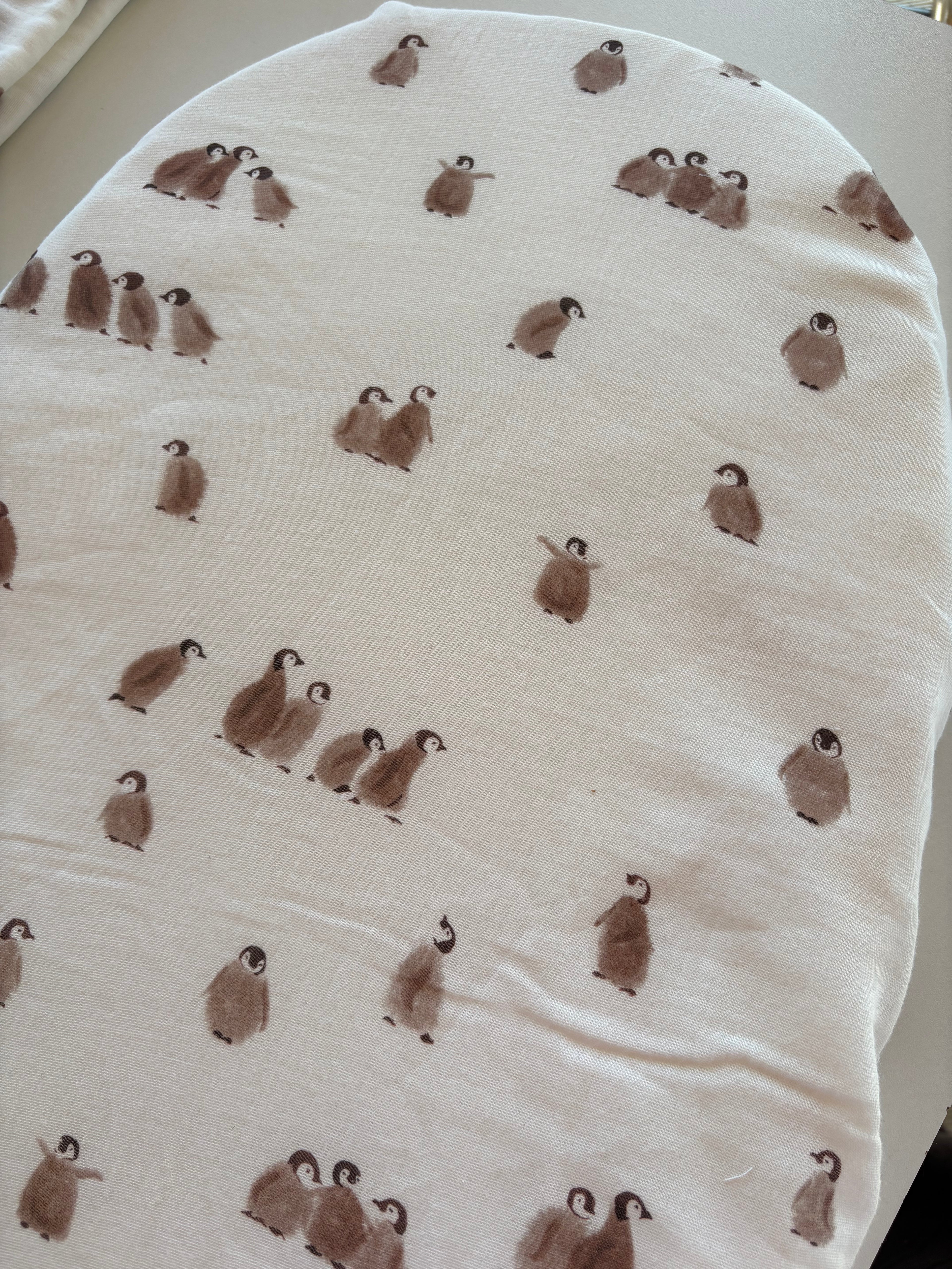 Hoeslaken verschoonmand/kinderwagen pinguïn hydrofiel