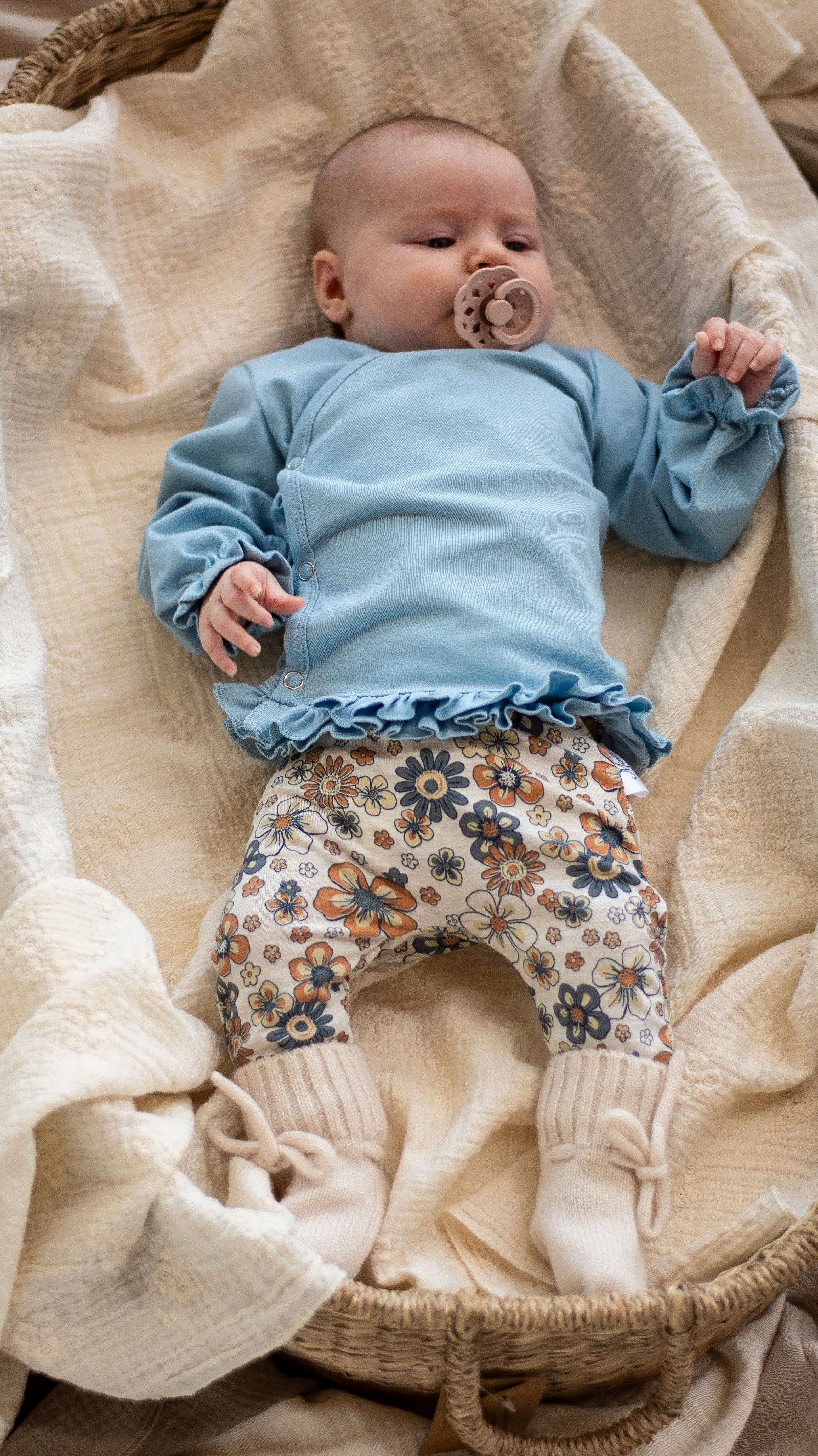 Shirtje zeeblauw ruffle