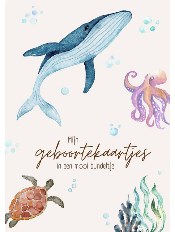 Lytse boef Bewaarbundel geboortekaartjes A5 - Oceaan