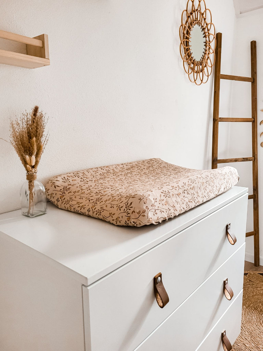 aankleedkussenhoes - Brown leaves