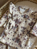 Overslagshirtje ruffle lila bloem