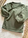 Overslagshirtje mosgroen pofmouw