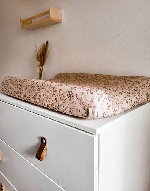 aankleedkussenhoes - Brown leaves