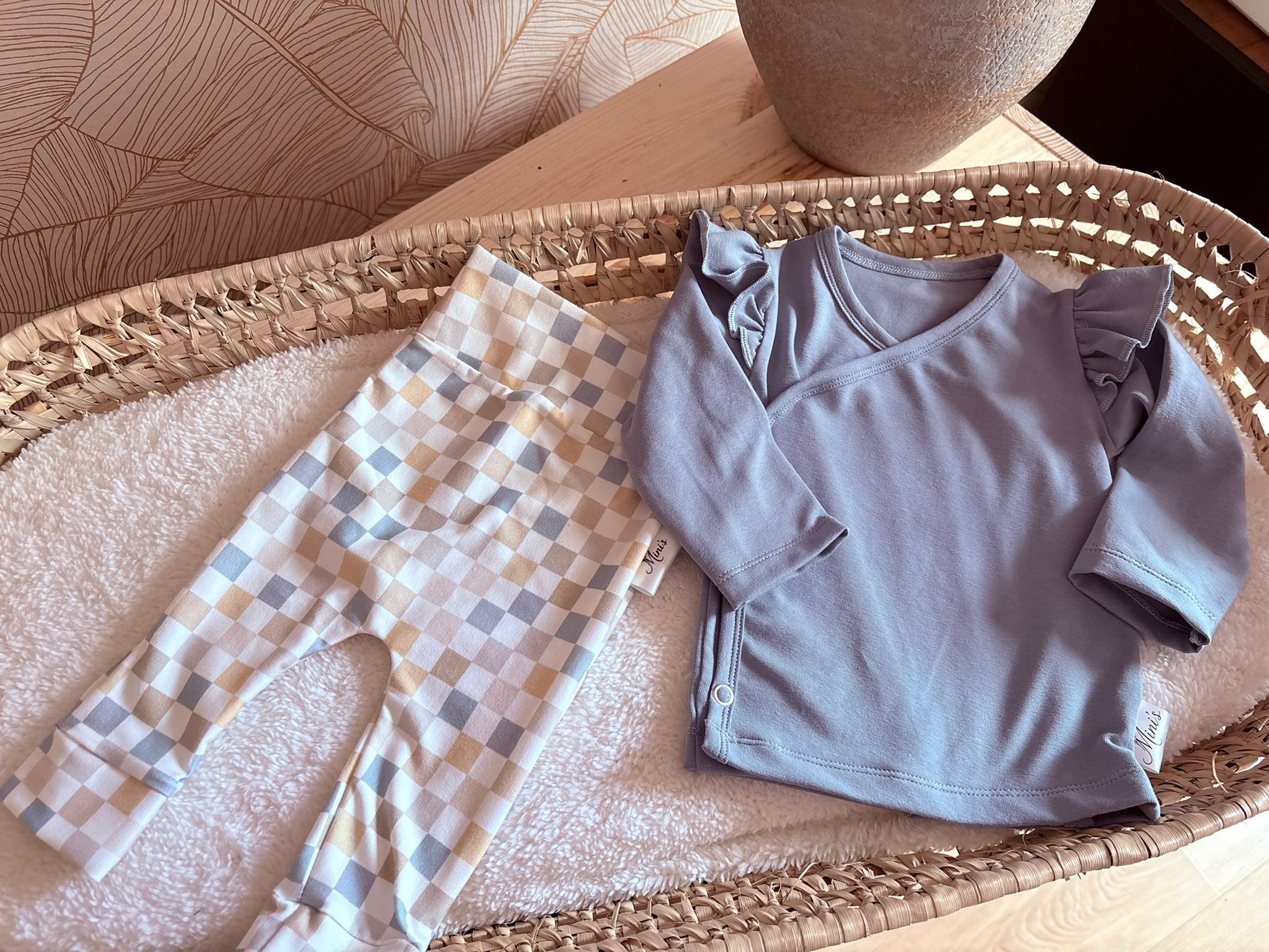 Overslagshirtje ruffle jeans blauw