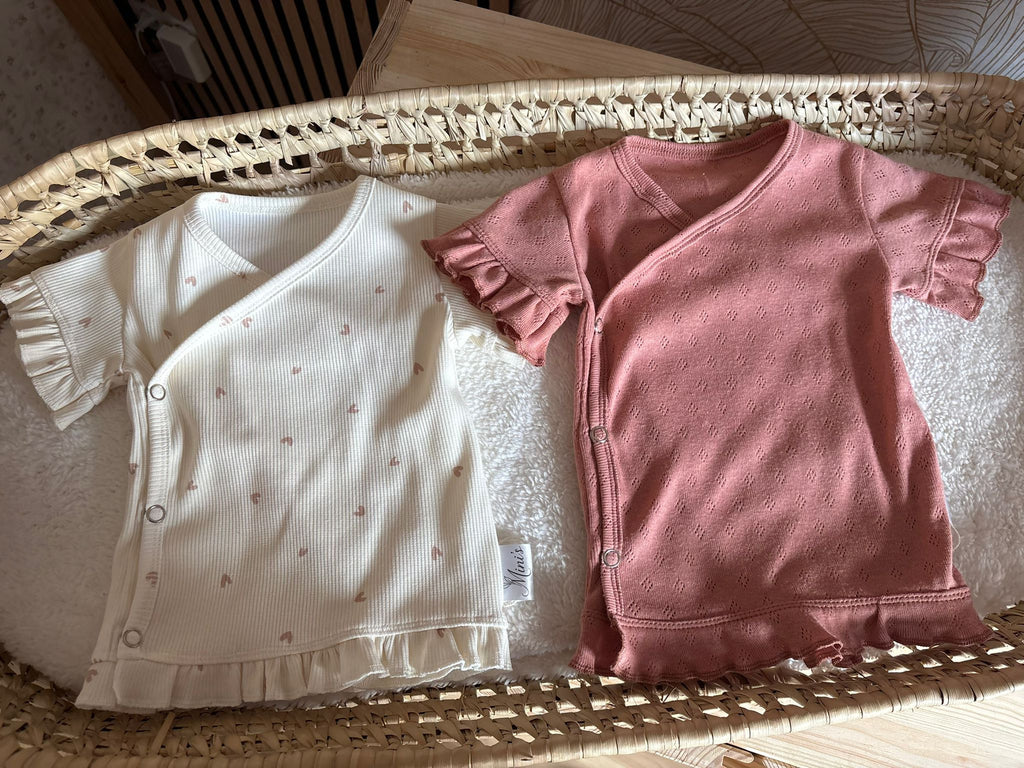 Overslagshirtje ruffle korte mouw