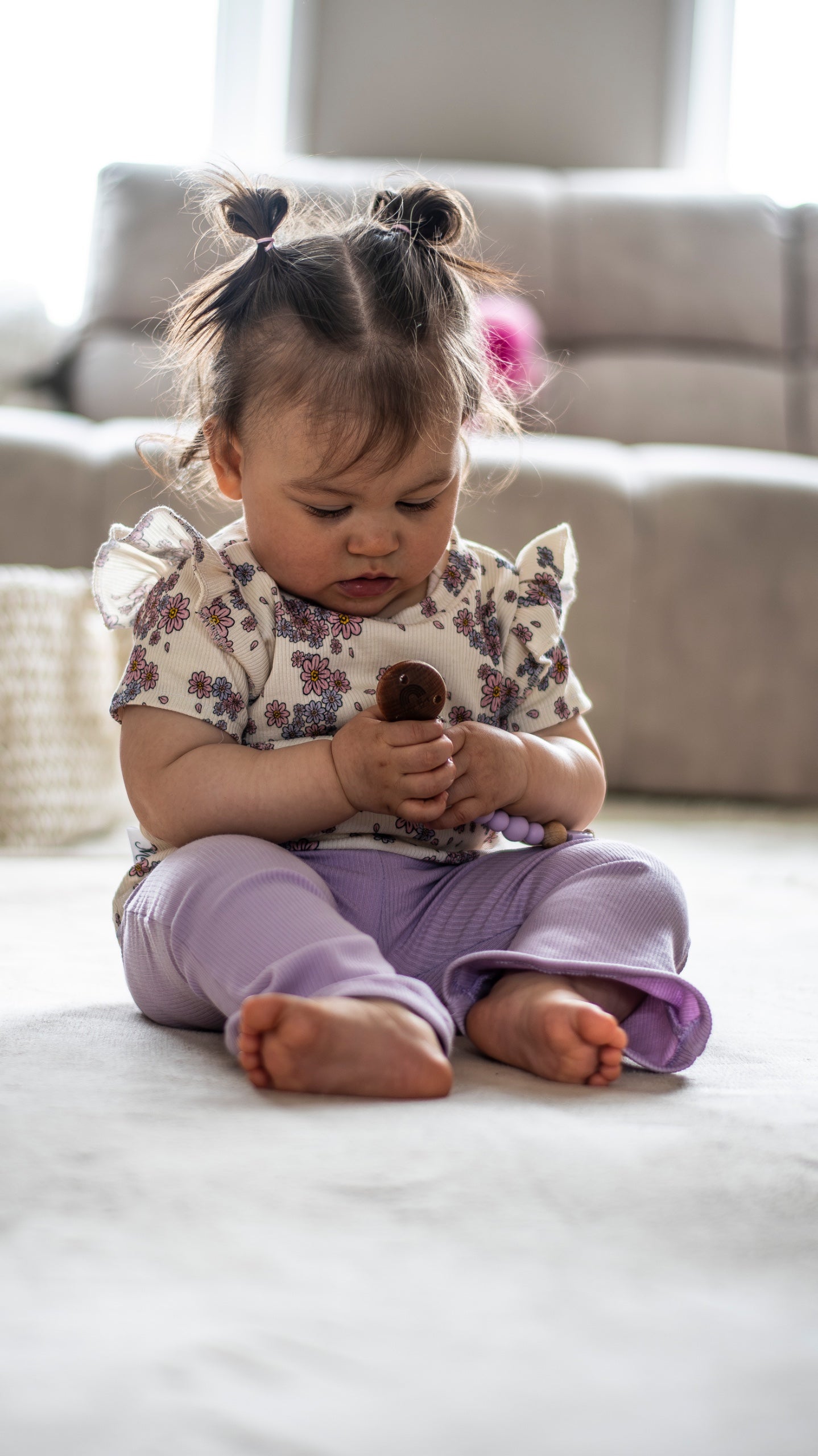 Shirtje lila bloem